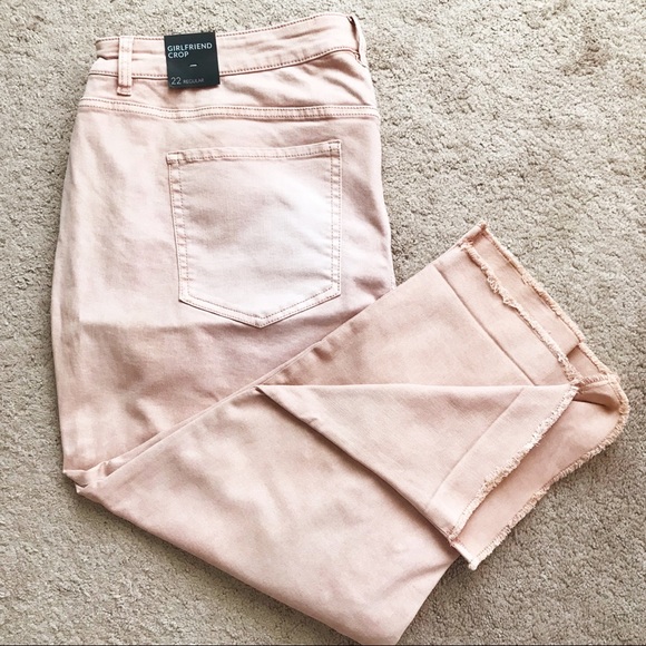 Lane Bryant Blush Pink Girlfriend Crop Jeans 22 - Picture 1 of 8